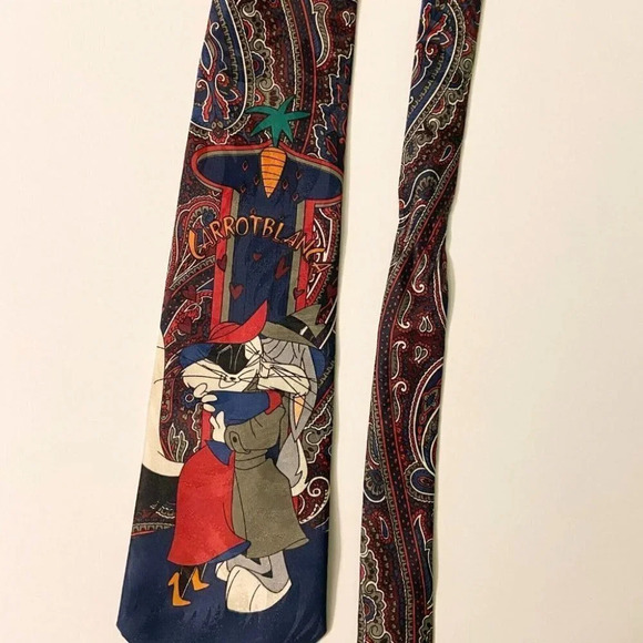 Vintage Looney Tunes Carrotblanca Tie Bugs  Bunny Cartoon Print - Picture 10 of 12